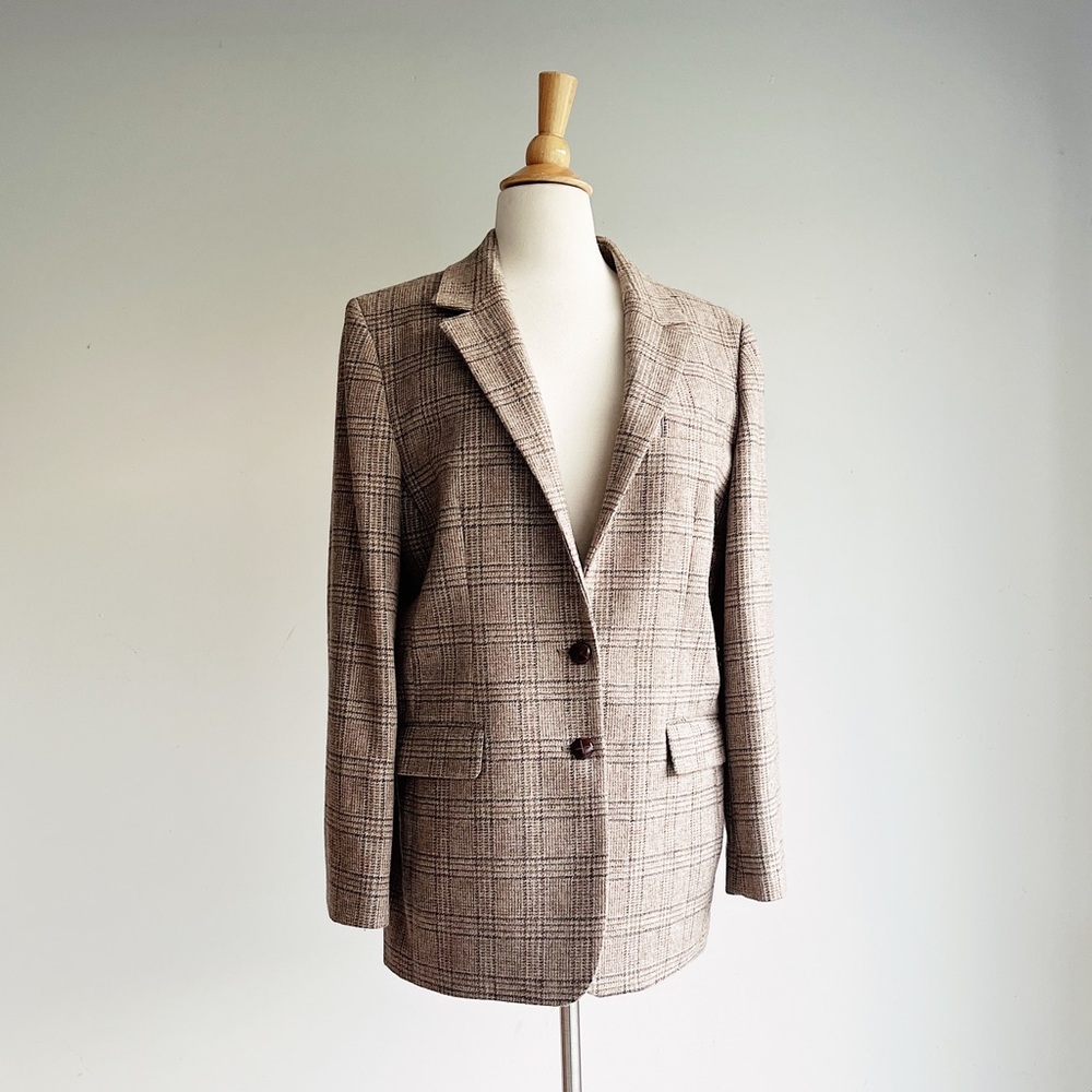 Orvis Brown Plaid Wool Blazer - Picture 3 of 9